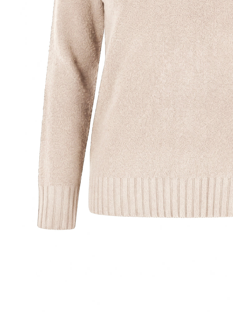 Pullover lupetto a costine