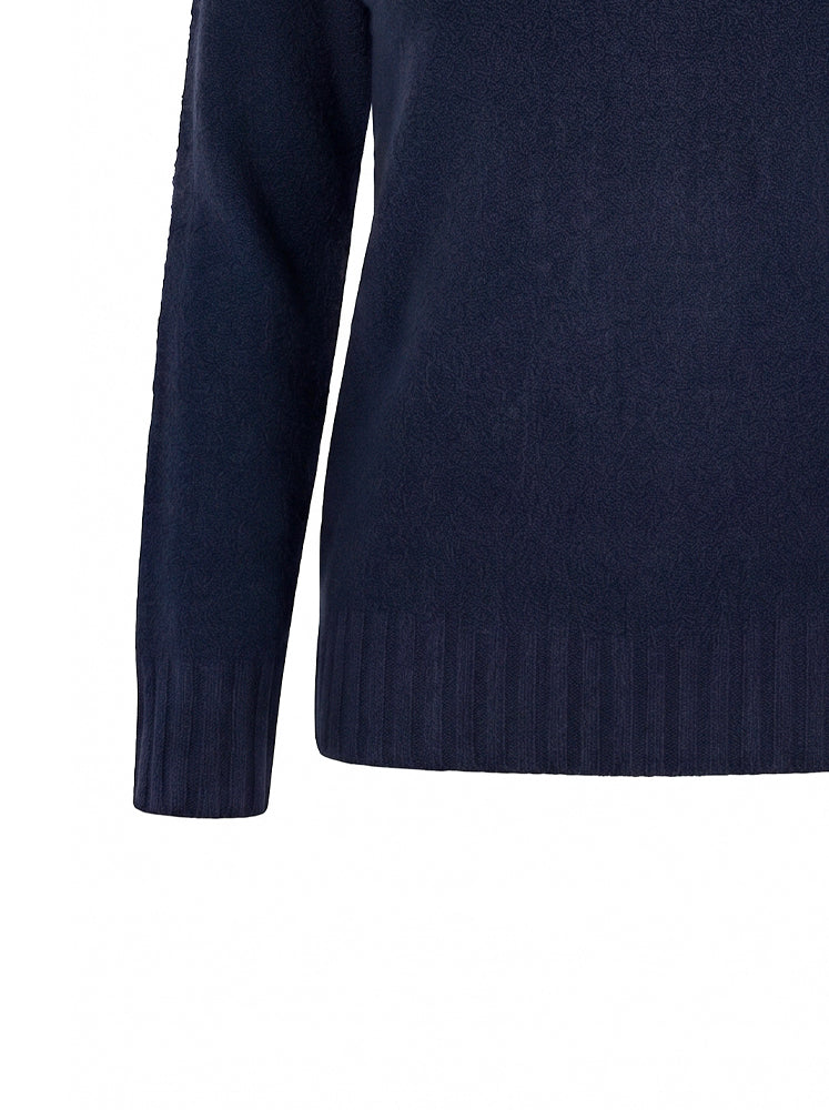 Pullover lupetto a costine