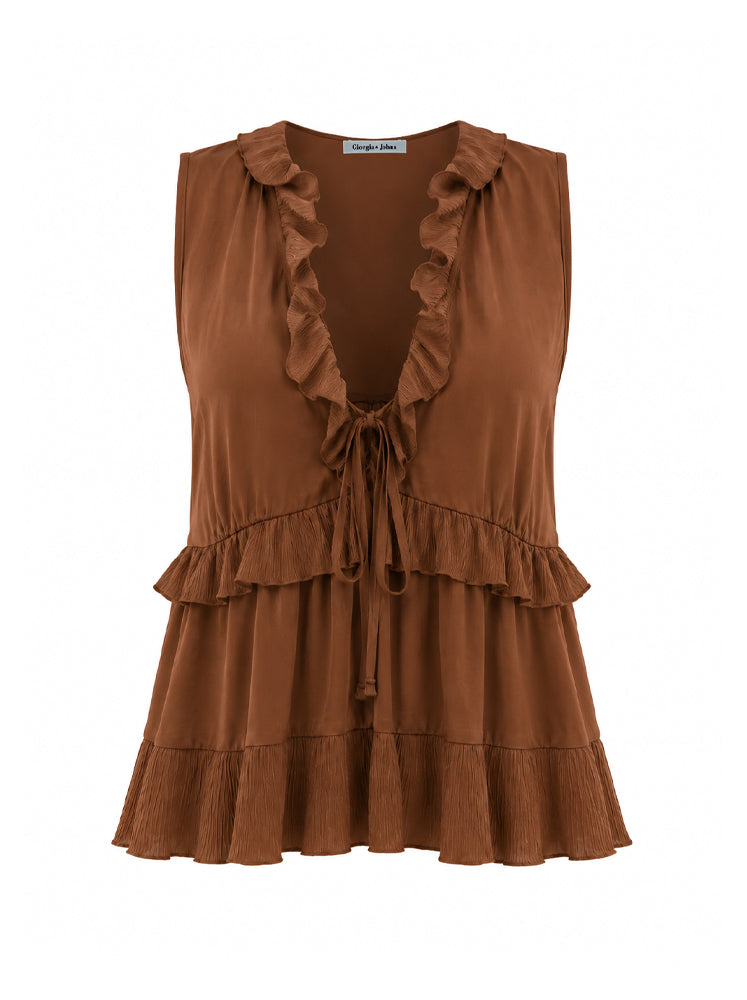 Top scollo a V e rouches
