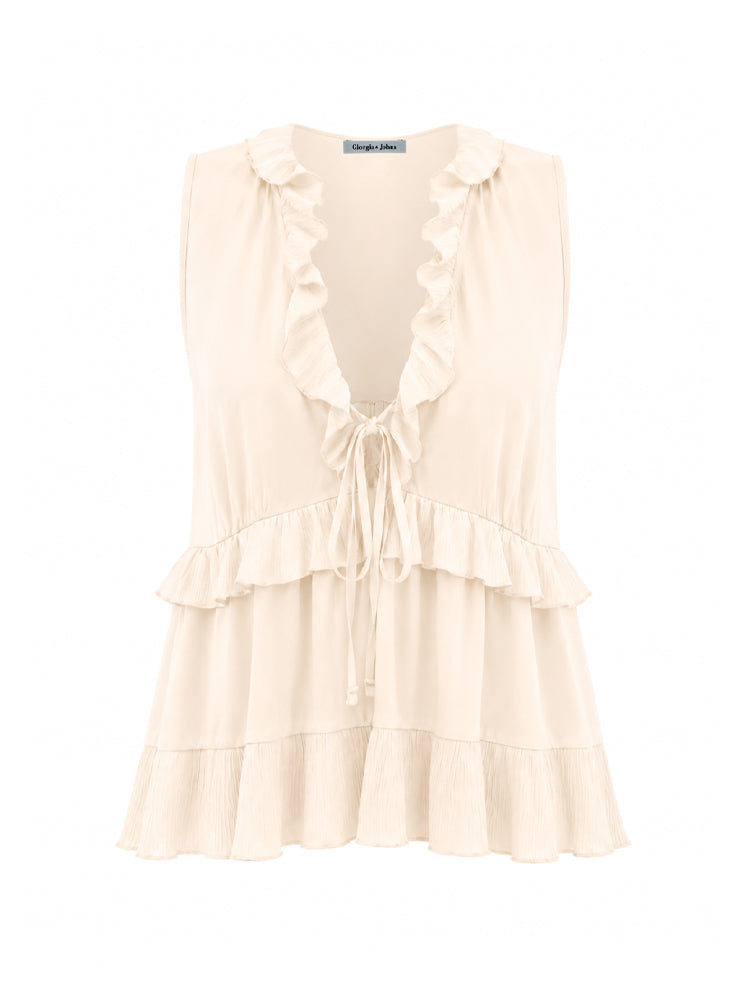 Top scollo a V e rouches