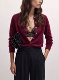 Cardigan alla coreana maglia rasata