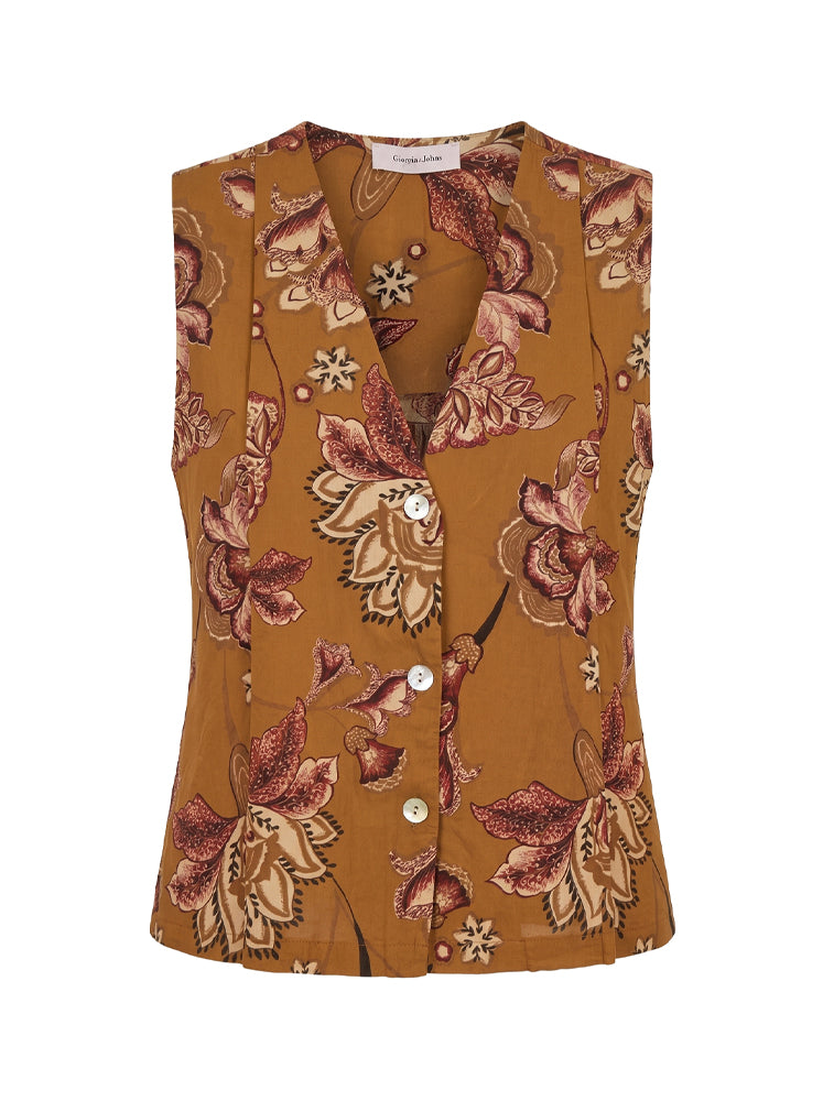 Gilet stampa floreale retro'