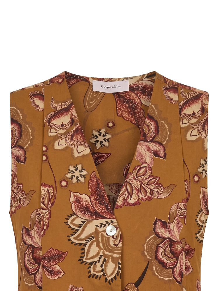 Gilet stampa floreale retro'