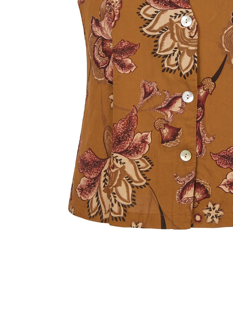 Gilet stampa floreale retro'