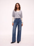 Jeans palazzo cucitura a pannello