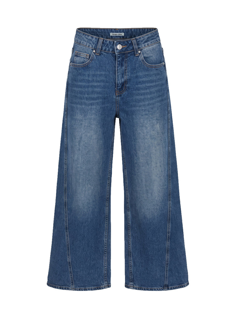 Jeans palazzo cucitura a pannello