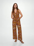 Pantaloni fluidi stampa floreale retro'