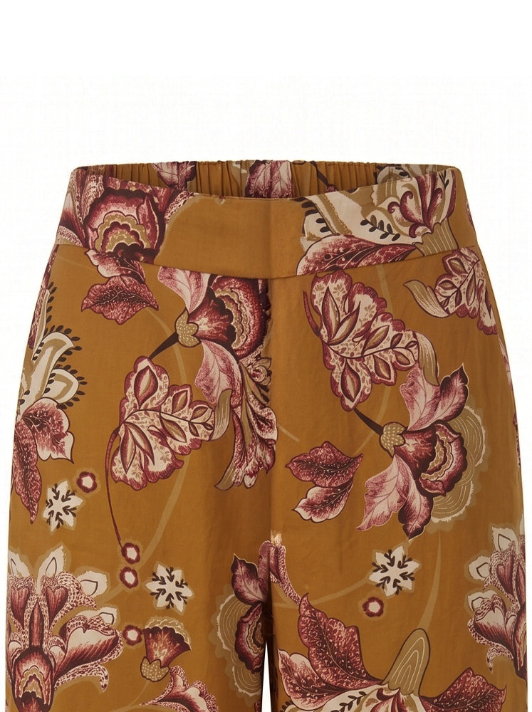Pantaloni fluidi stampa floreale retro'