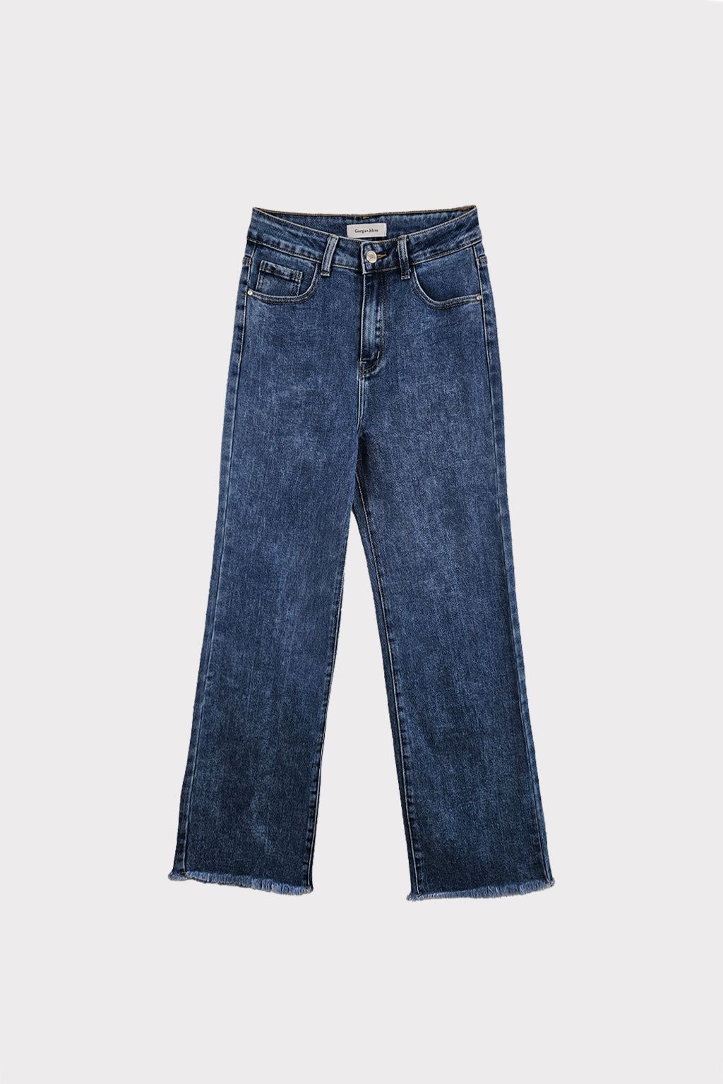 Jeans palazzo orlo sfrangiato