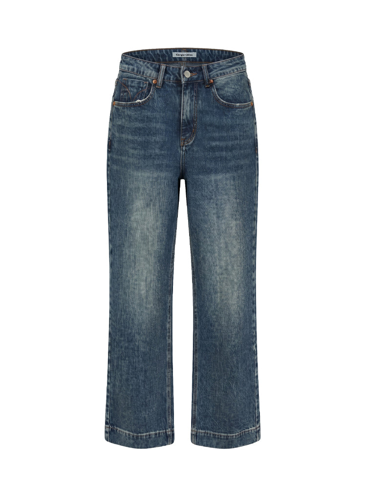 Jeans straight leg e maxi orlo