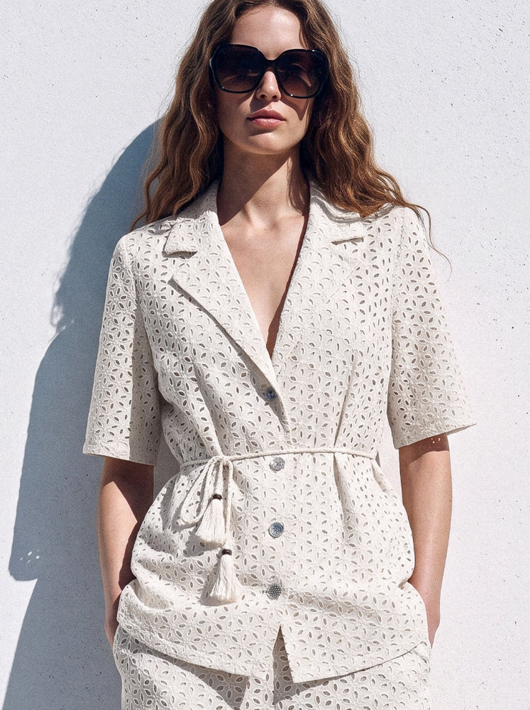 Camicia sangallo con cintura
