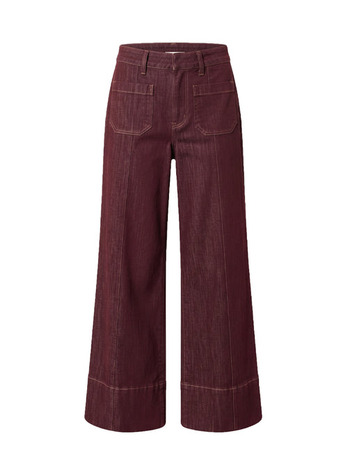 Jeans wide leg cropped tasche a toppa