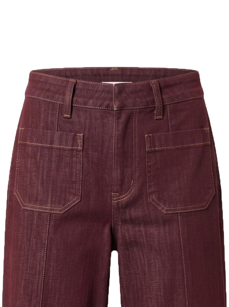Jeans wide leg cropped tasche a toppa