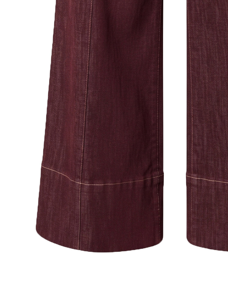 Jeans wide leg cropped tasche a toppa