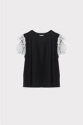 T-shirt maniche sangallo