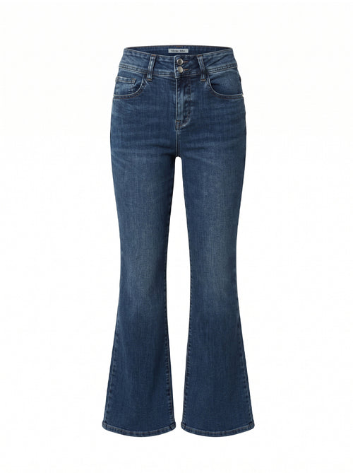 Jeans flare vintage wash doppio bottone