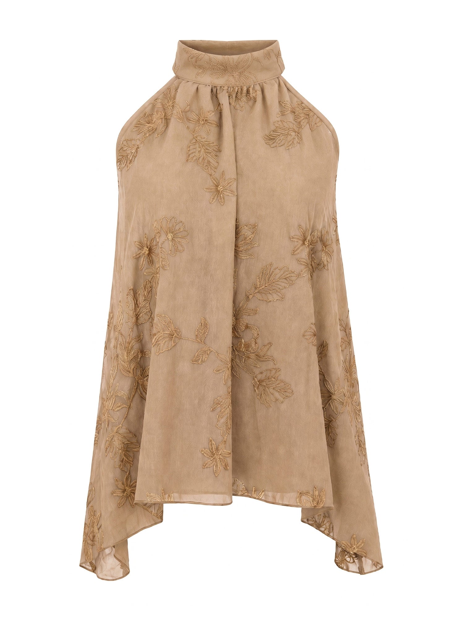 Top halter con ricami