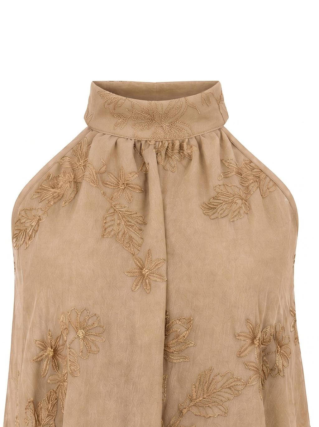 Top halter con ricami