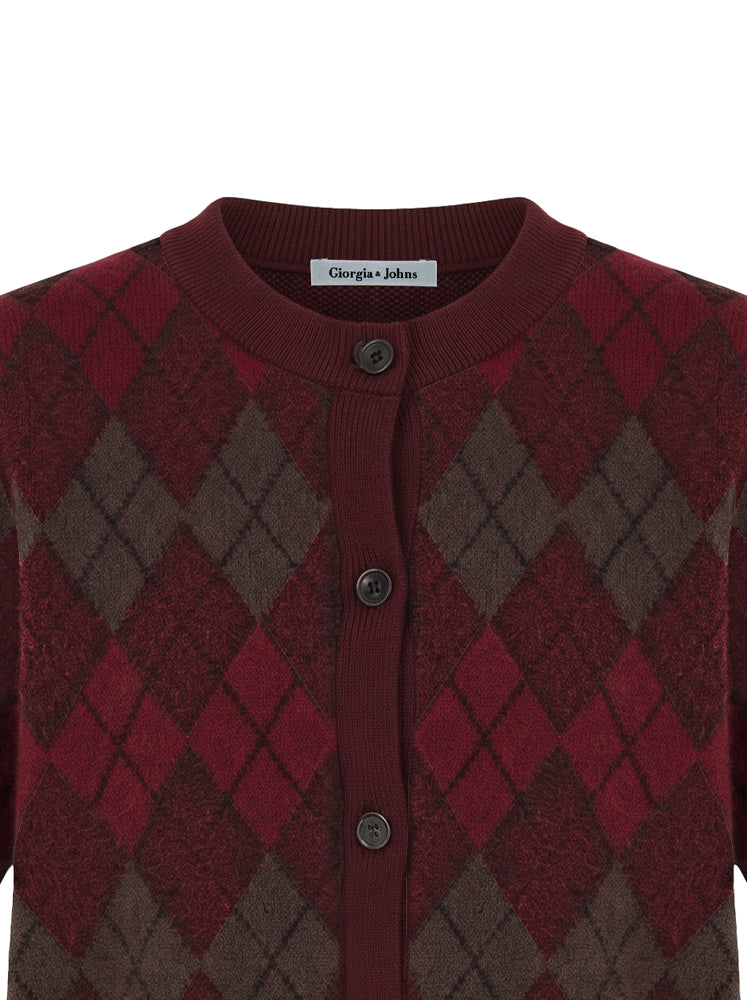 Cardigan mezze maniche motivo geometrico