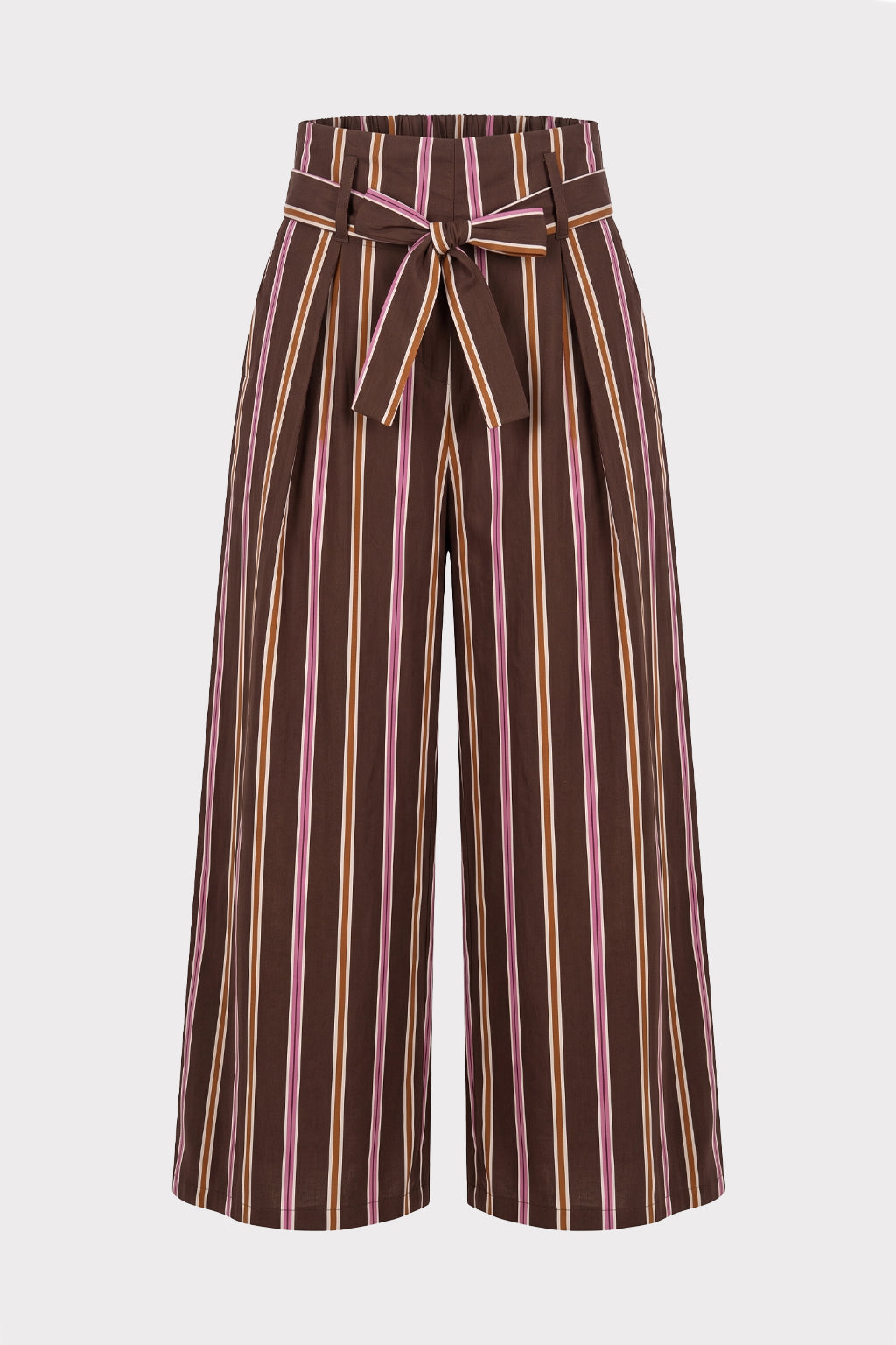 Pantaloni righe con fiocco