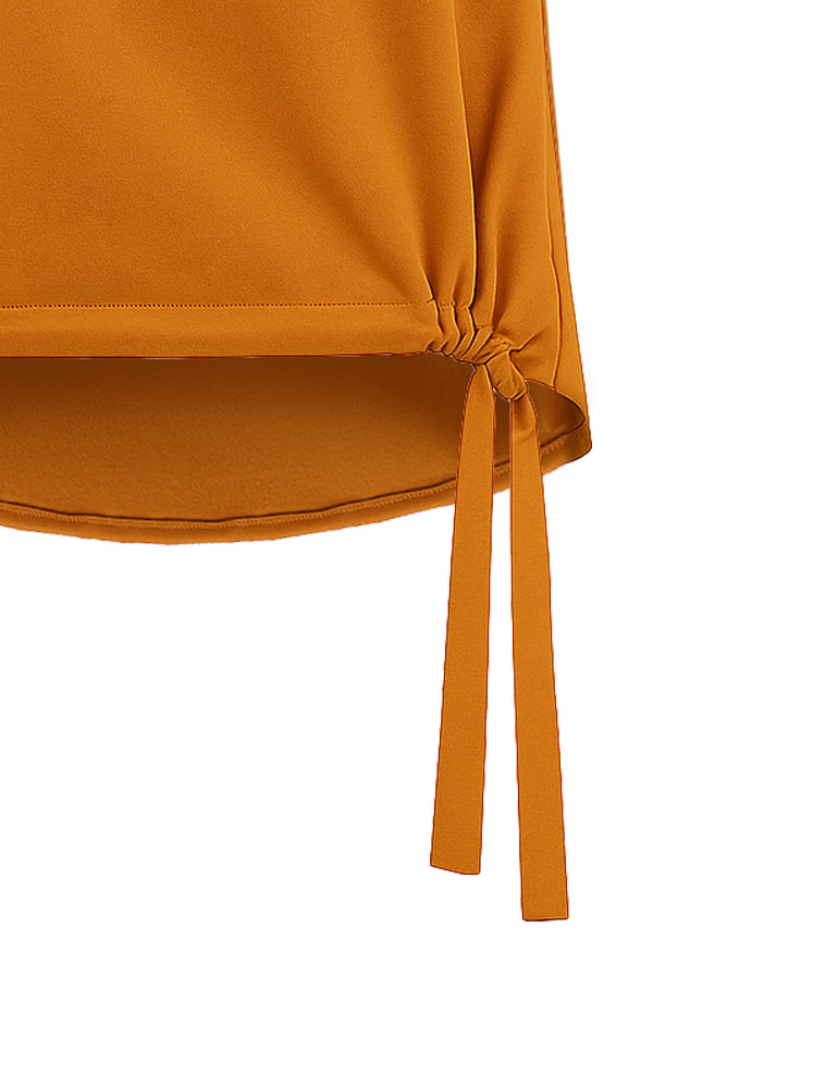 Blusa con coulisse e patch fiore