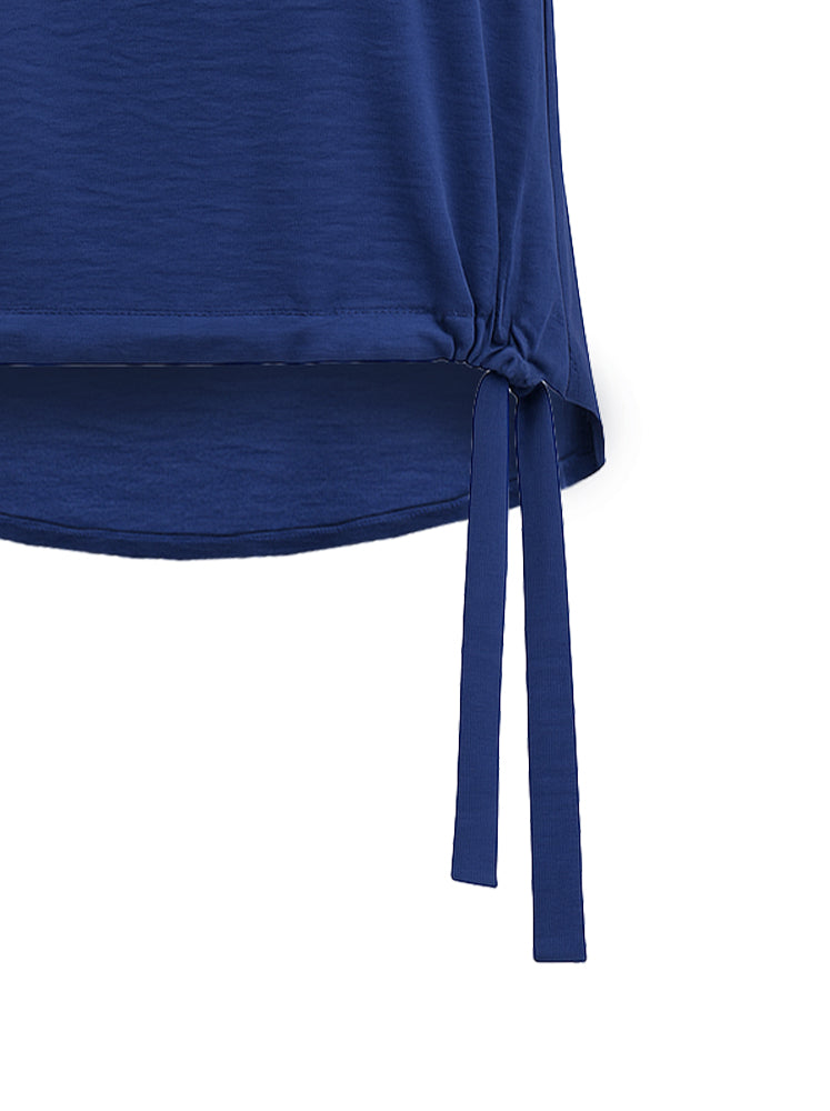 Blusa con coulisse e patch fiore