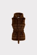 Gilet in ecopelliccia con cintura