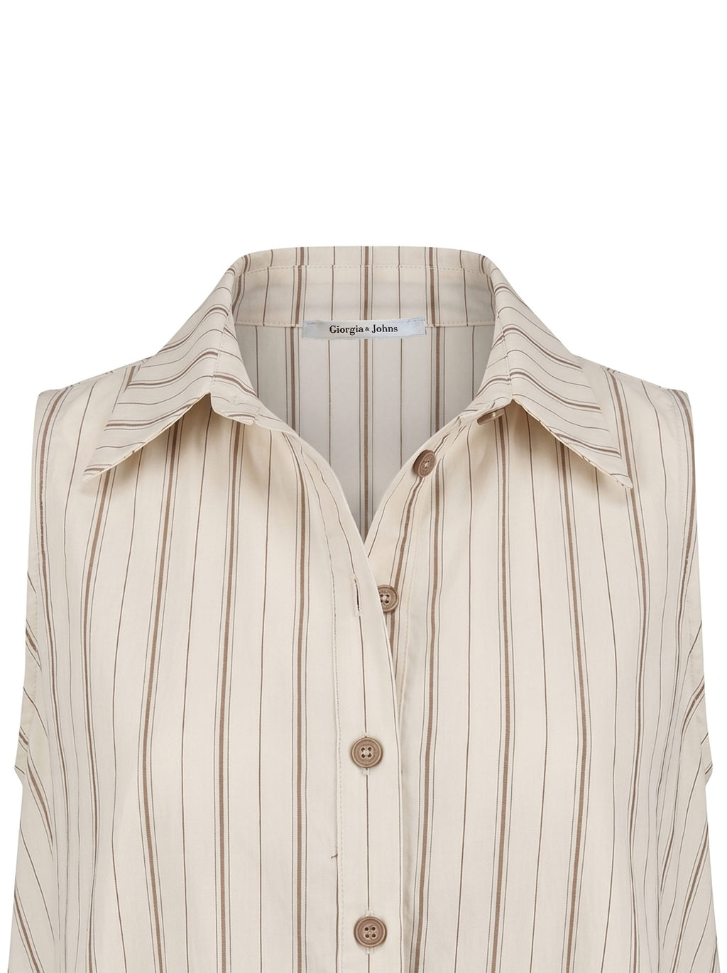 Top camicia smanicato riga