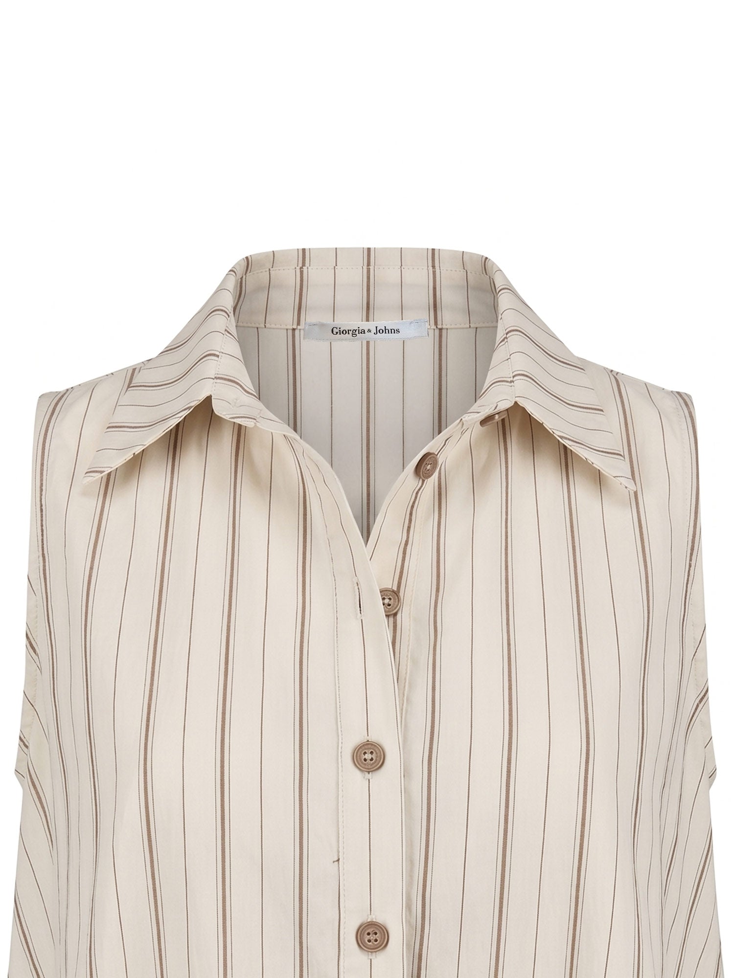 Top camicia smanicato riga