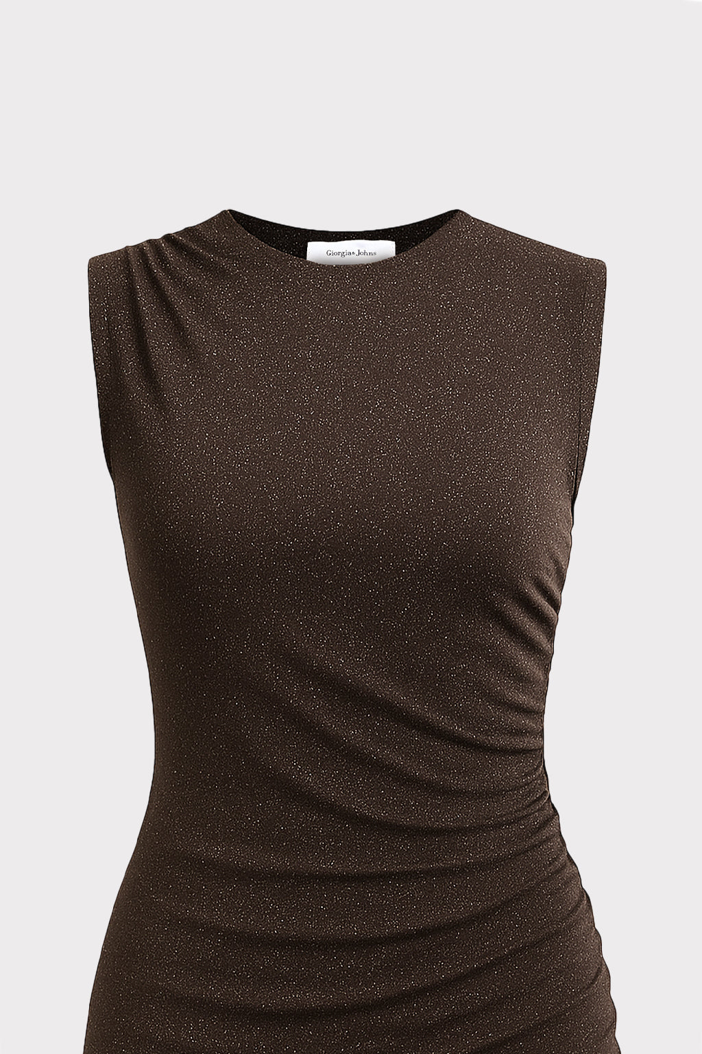 Abito corto lurex con drappeggio