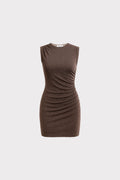 Abito corto lurex con drappeggio