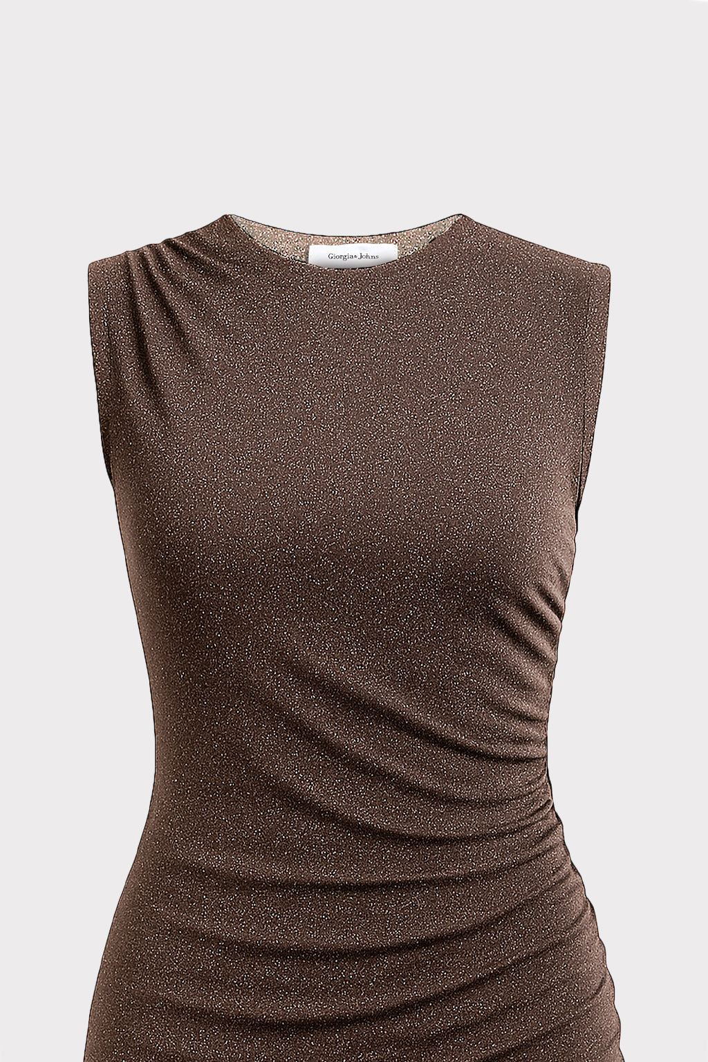 Abito corto lurex con drappeggio