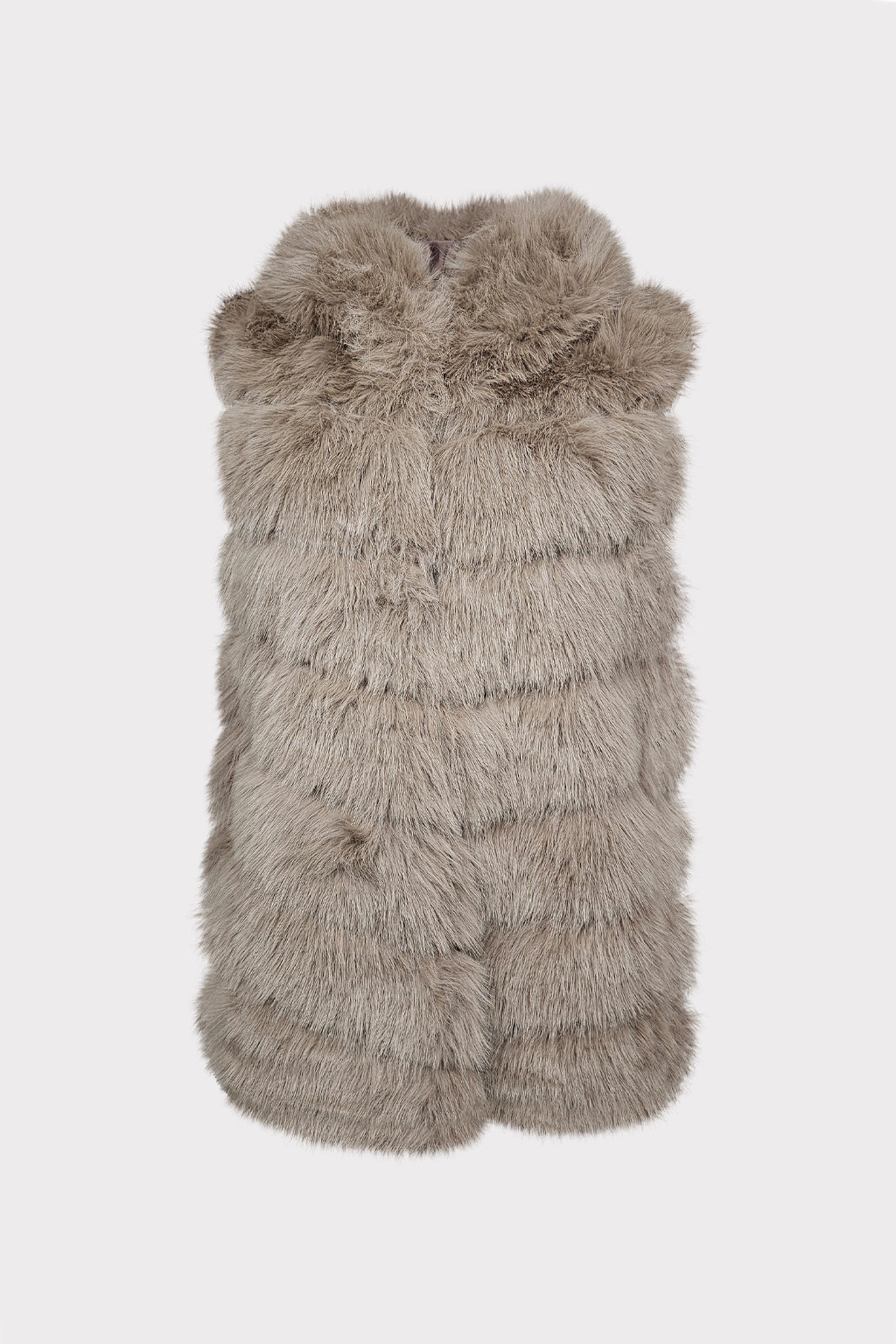 Gilet lungo pelliccia sintetica