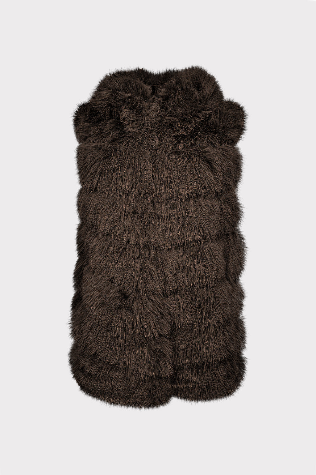 Gilet lungo pelliccia sintetica
