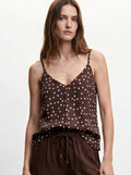 Top stampa pois bicolor