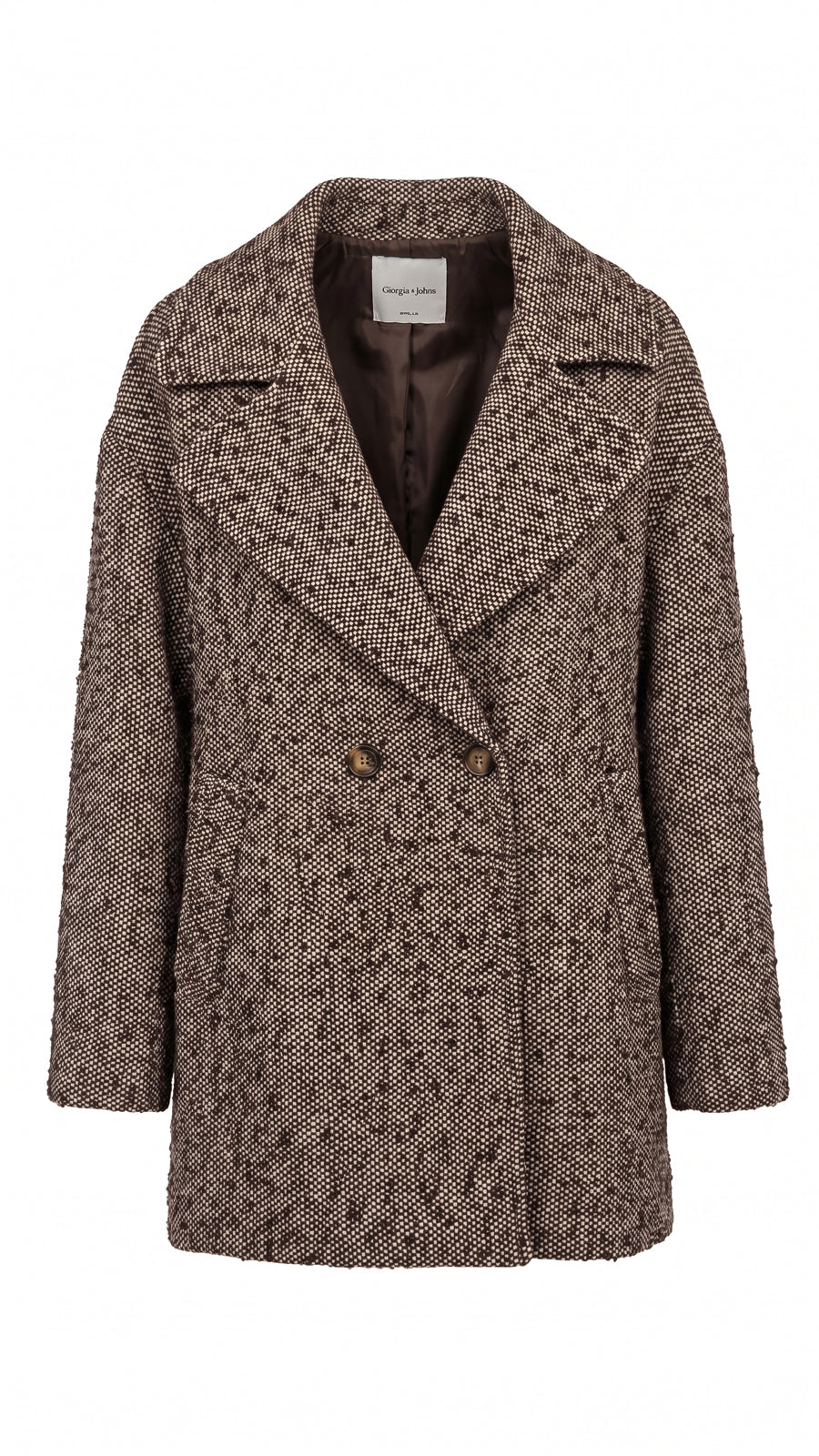 Cappotto doppiopetto microcheck