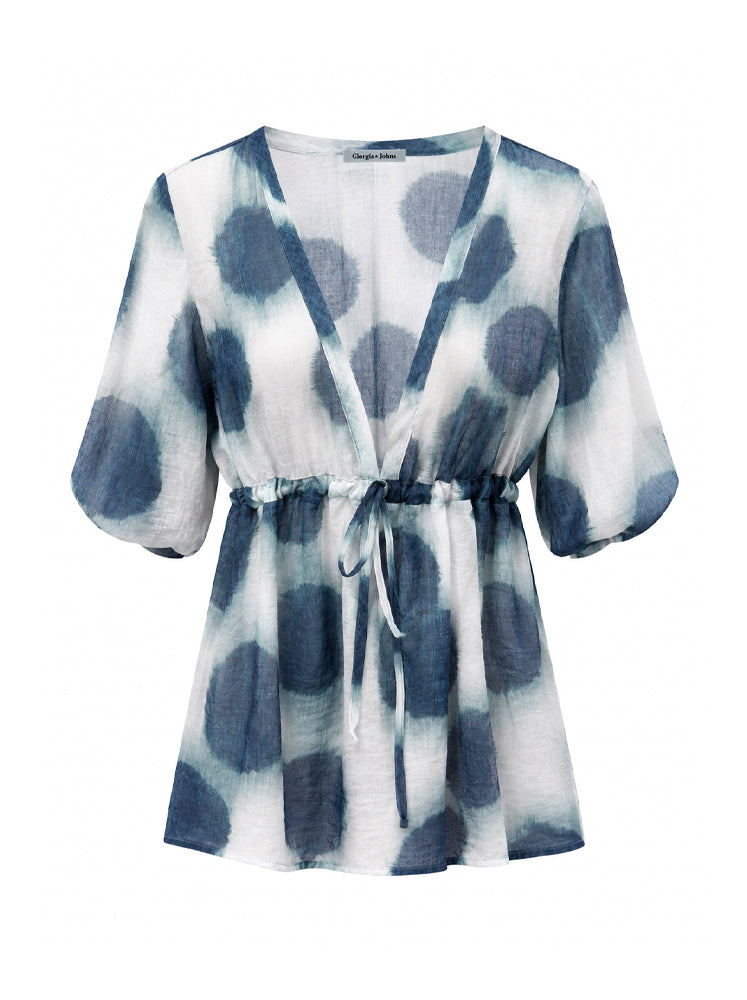 Blusa pois con coulisse
