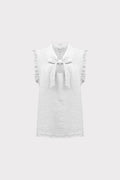 Top lino con pizzo