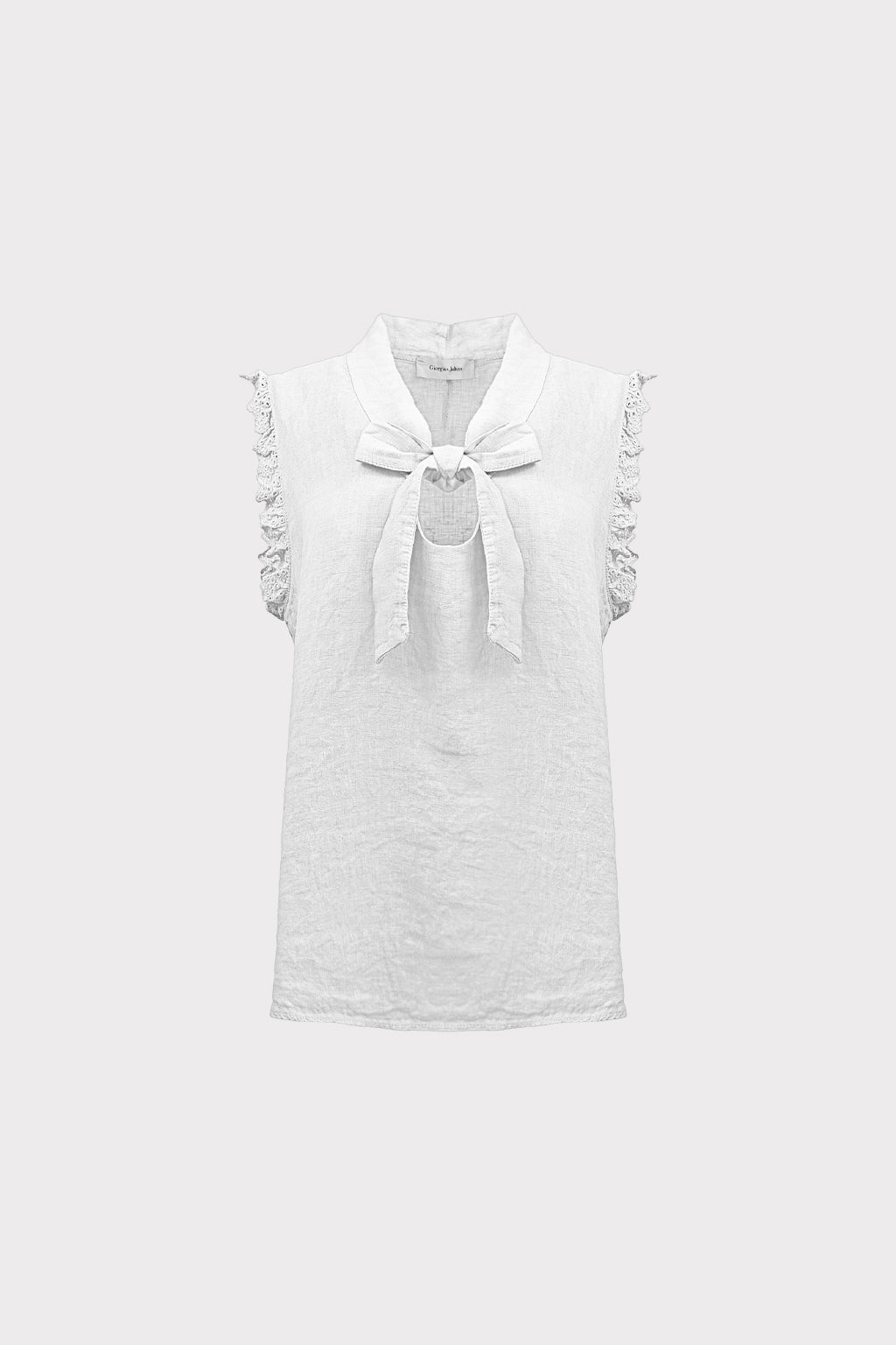 Top lino con pizzo