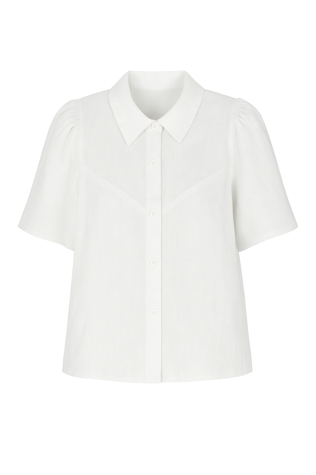 Camicia lino maniche a sbuffo
