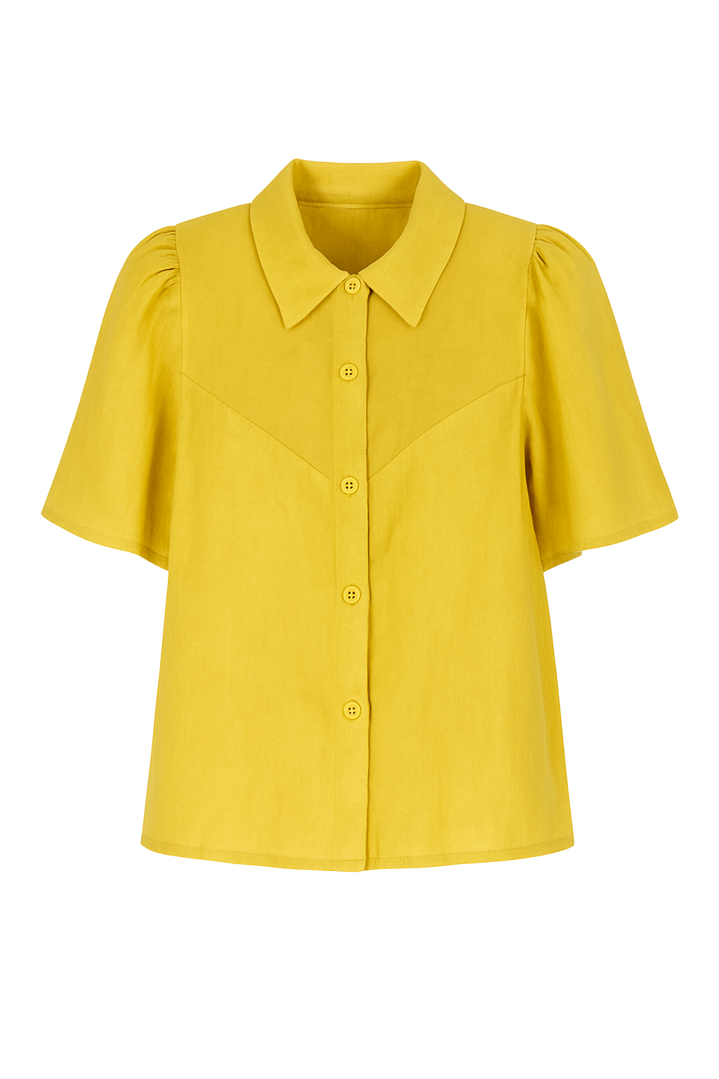 Camicia lino maniche a sbuffo