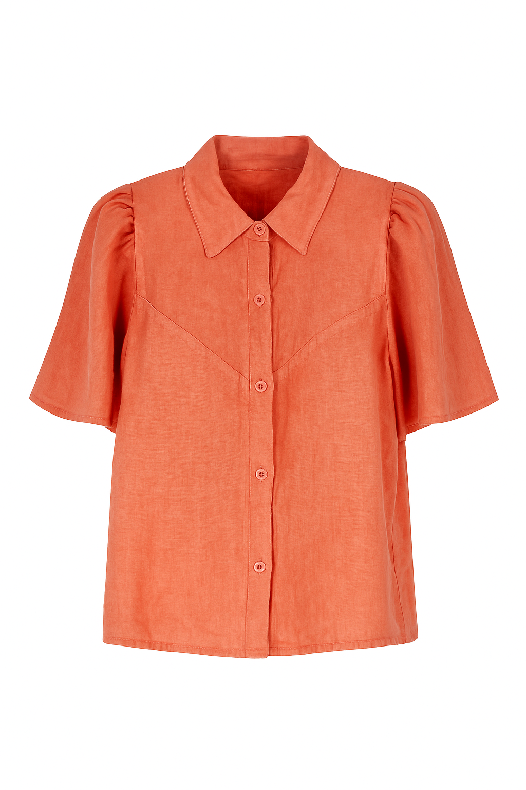 Camicia lino maniche a sbuffo