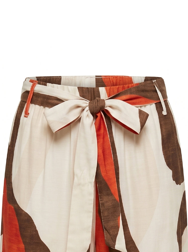 Pantaloni stampa astratta a onde
