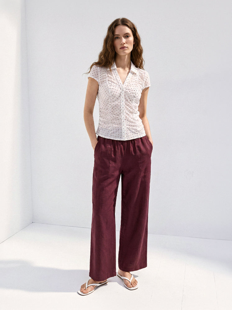 Camicia smanicata micro pois