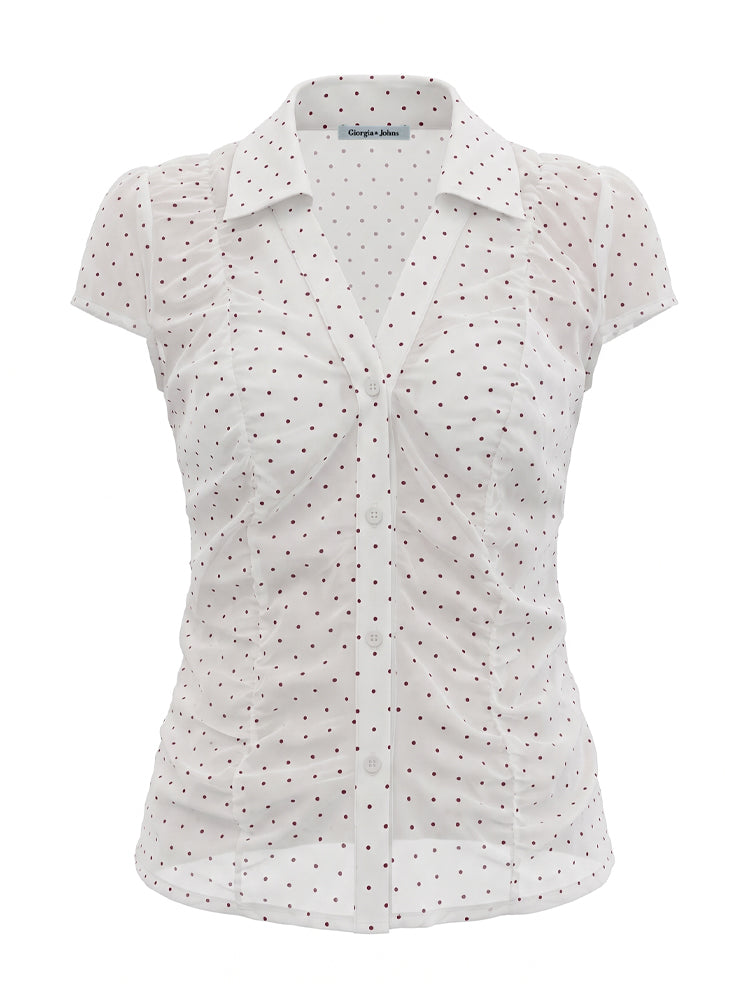 Camicia smanicata micro pois