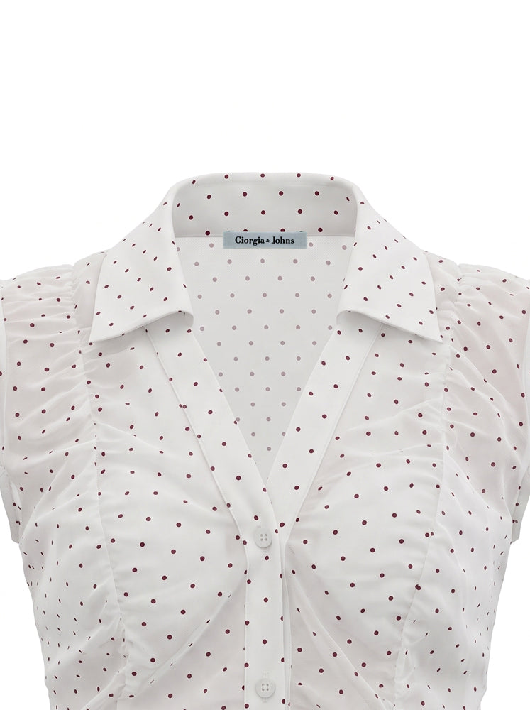 Camicia smanicata micro pois