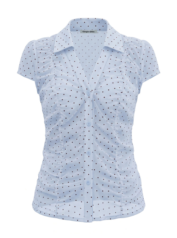 Camicia smanicata micro pois