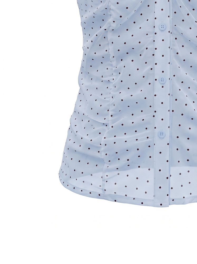 Camicia smanicata micro pois