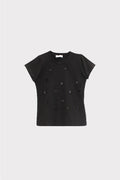 T-shirt paillettes e perle