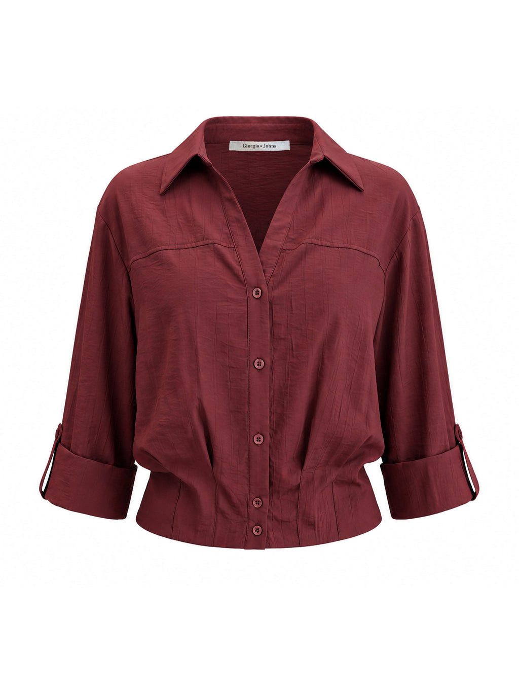 Camicia cropped tessuto stropicciato